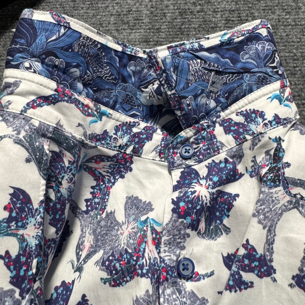 Robert Graham Shirt 2XLT Button Floral Colorful Flip Cuff Tall - Picture 7 of 12